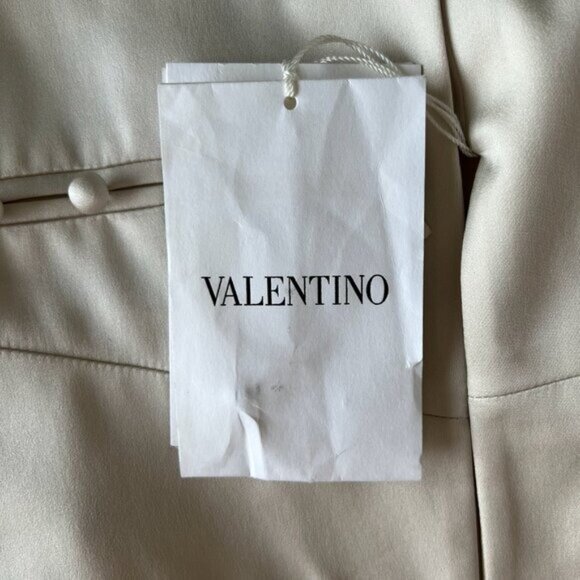 NWT Valentino Beige Silk Buttoned Fitted Blazer Jacket - Picture 8 of 9